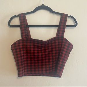 Checkered crop tank top